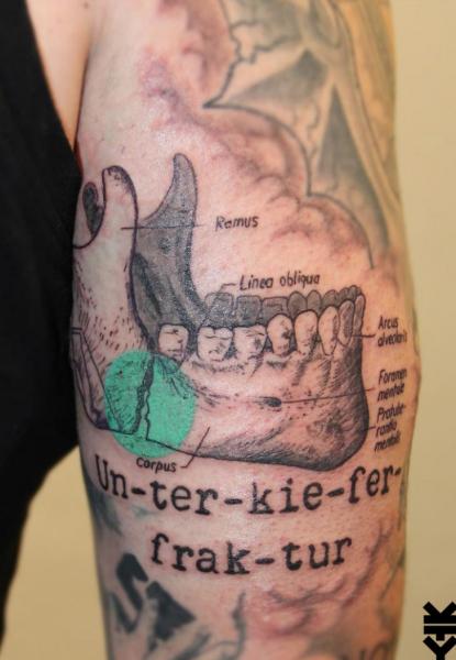 Arm Leuchtturm Totenkopf Tattoo von On Point Tattoo