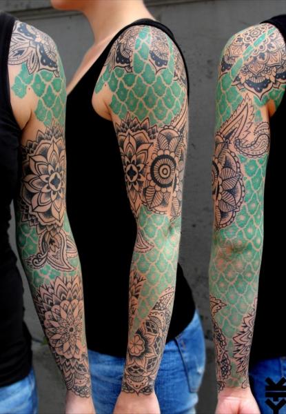 Geometric Sleeve Tattoo by On Point Tattoo