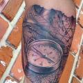 Arm Realistic Compass Map tattoo by Inkaholik Tattoos