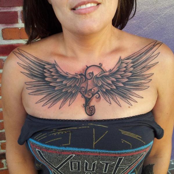 Chest Wings Tattoo by Inkaholik Tattoos