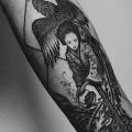 Arm Phoenix Geisha tattoo by Kostya Dvuhzerkalcev