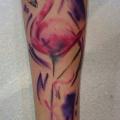 Arm Flamingo Water Color tattoo by Sacred Art Tattoo