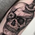 Arm Totenkopf Dolch tattoo von Sacred Art Tattoo