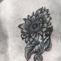 Back Sunflower tattoo by Sacred Art Tattoo