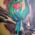 tatuaje Pecho Pájaro Acuarela por Sacred Art Tattoo