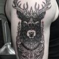 Shoulder Deer tattoo by Sacred Art Tattoo