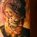 Fantasie Oberschenkel Terminator tattoo von Sacred Art Tattoo
