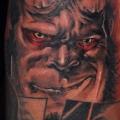 Arm Fantasie Hellboy tattoo von Blacksheep Ink