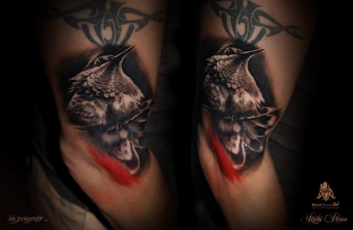 Tatuaggio Braccio Realistici Uccello di Blacksheep Ink