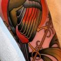 tatuaje Brazo Pájaro por Dave Wah