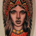 Arm Indian tattoo by Dave Wah