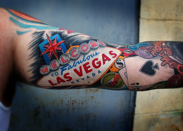 Arm Las Vegas Tattoo by Dave Wah