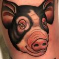 Arm Pig tattoo by Dave Wah