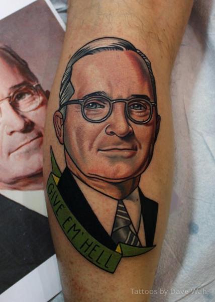 Arm Portrait Tattoo by Dave Wah