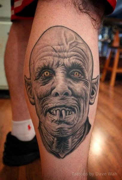 Fantasy Calf Vampire Tattoo by Dave Wah