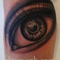 tatuaggio Realistici Gamba Occhio di Dave Wah