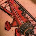 Shoulder Chest Airplane tattoo by Dave Wah