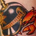 Arm Krabbe Helm tattoo von Stefan Semt
