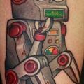Waden Roboter tattoo von Stefan Semt