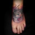 Realistic Foot Cat tattoo by Silence of Art Tattoo Studio