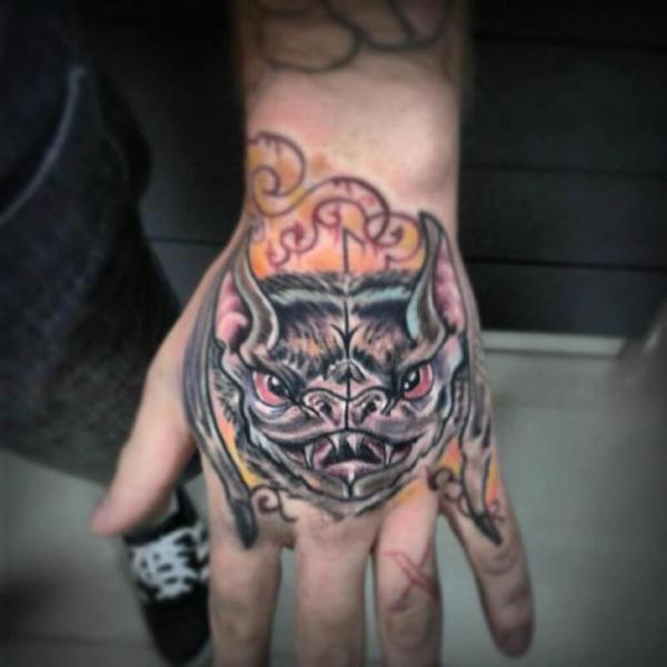 Hand Bat Tattoo by Silence of Art Tattoo Studio