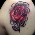 Schulter Blumen Rose tattoo von Silence of Art Tattoo Studio