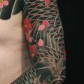 tatuaje Hombro Brazo Japoneses Carpa Koi por Ten Ten Tattoo