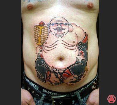 Tatouage Japonais Bouddha Ventre par Ten Ten Tattoo
