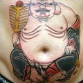 Japanische Buddha Bauch tattoo von Ten Ten Tattoo