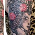 Shoulder Fantasy Women Bee tattoo by Gallon Tattoo