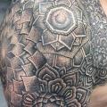 Shoulder Dotwork tattoo by Top Gun Tattooing