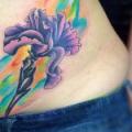 Flower Side Belly Water Color tattoo by Top Gun Tattooing