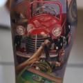 Arm Realistic Car Cassette tattoo by Valentina Riabova