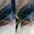 Realistic Snake Neck tattoo by Valentina Riabova