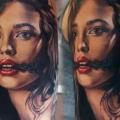 tatuaggio Spalla Ritratti Realistici Donne di Valentina Riabova