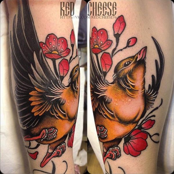 Arm Bird Tattoo by Davidov Andrew