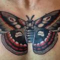Chest Moth tattoo by Nik The Rookie