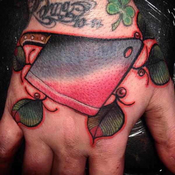 Hand Cleaver Tattoo by Nik The Rookie
