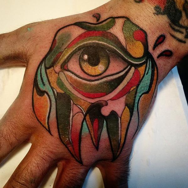 Hand Eye Tooth Tattoo by Nik The Rookie
