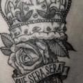Arm Flower Dotwork Crown tattoo by Ottorino d'Ambra