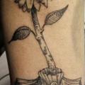 tatuaggio Braccio Dotwork Girasole di Ottorino d'Ambra