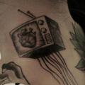 Heart Neck Television tattoo by Ottorino d'Ambra