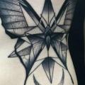 Side Butterfly Dotwork tattoo by Michele Zingales