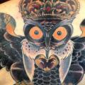 Old School Back Owl tattoo by Malort
