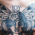 Chest Old School Butterfly tattoo by Malort