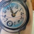 Clock New School tattoo by Malort