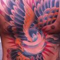 Chest Old School Eagle Belly tattoo by Sacred Tattoo Studio