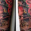 Arm New School Wolf Gypsy tattoo by Captured Tattoo