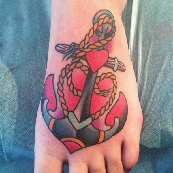 Foot Anchor Tattoo by Captured Tattoo