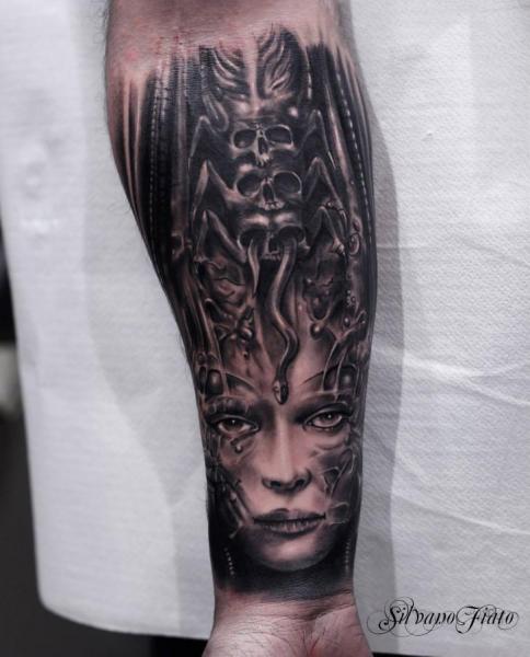 Arm Fantasy Giger Tattoo by Silvano Fiato
